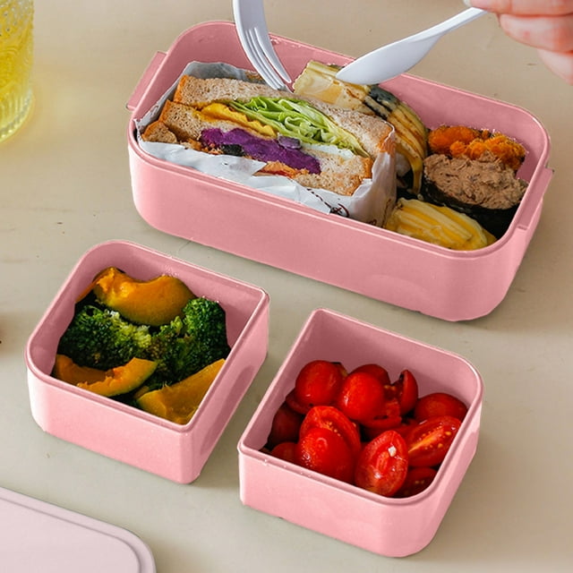 XYAIYT Boîte à Lunch Isotherme Portable à Double Couche Micro-Ondable pour Adultes Préparation de Repas Bento avec Ustensiles Rangement Alimentaire Compact pour Travail École Pique-Niques Lave-Vaisselle