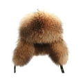 thumbnail image 3 of Gorro de invierno Ushanka de piel sintética para patineta, senderismo, clima frío, uso diario marrón, 3 of 8