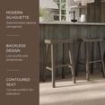 thumbnail image 3 of Maven Lane Kitchen Bar Stool, Farmhouse Wood Barstool, Kitchen Island Chairs, Pub Bar Height Stools, Stools For Kitchen, Wide Seat Backless Bar Stools, Vincent 31 Inch (Antiqued Grey), Set of 3, 3 of 6