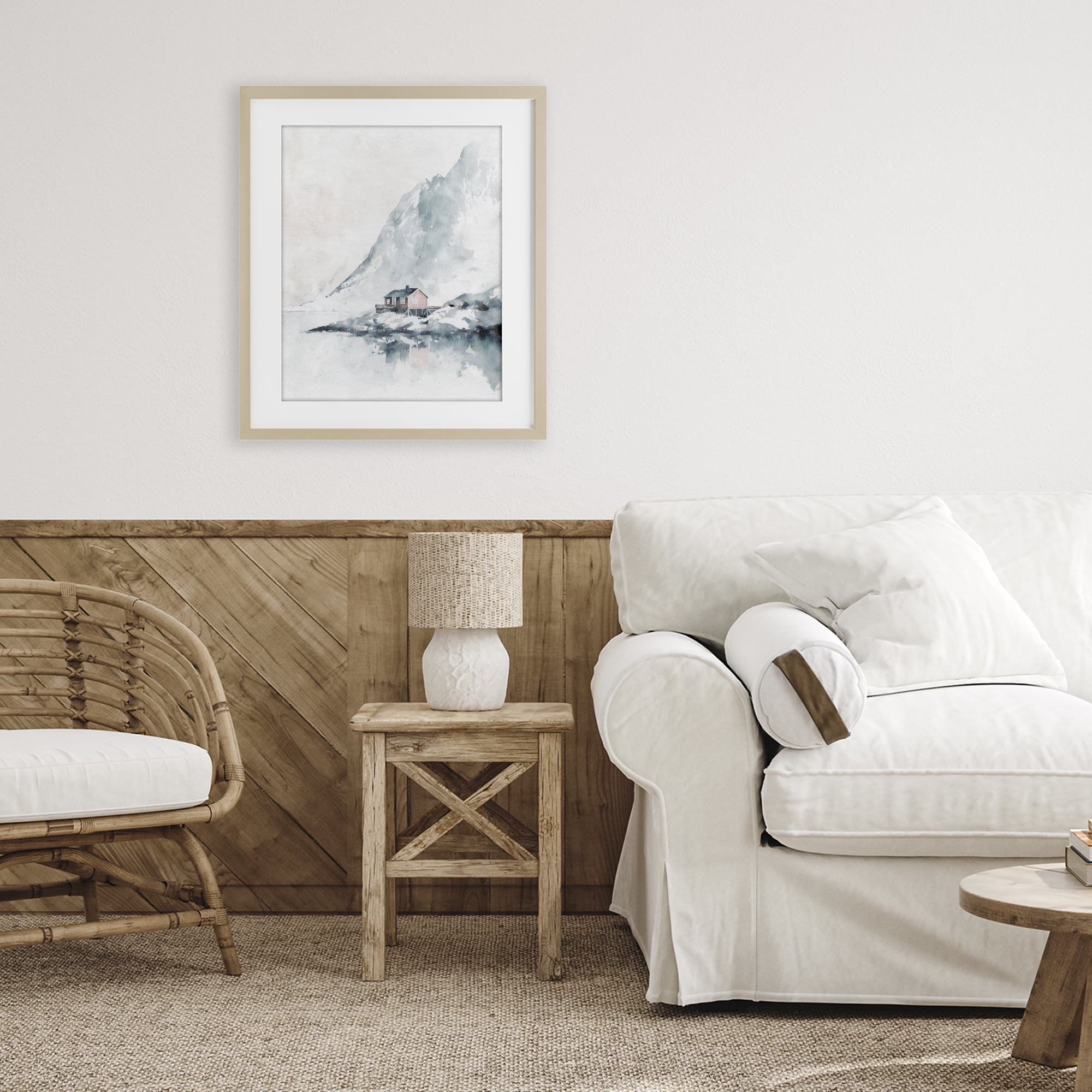 Stupell Industries Snow Shelter Watercolor Birch Framed Print Under Glass, design by Svetlana Aleynikova