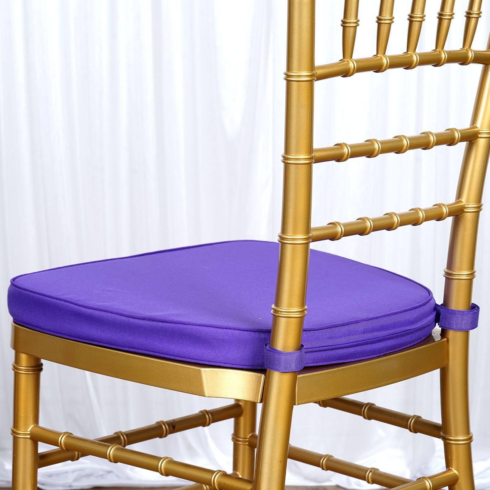 Efavormart Purple Chiavari Chair Cushion Chair Pad with Attachment Straps Party Event Decoration 2 Thick 