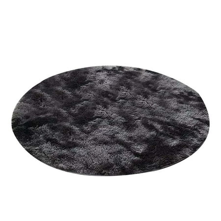 

Bhxteng Mottled Tie-dye Gradient Carpet Living Room Coffee Table Mat Long Hair Round Full Bedroom Blanket New