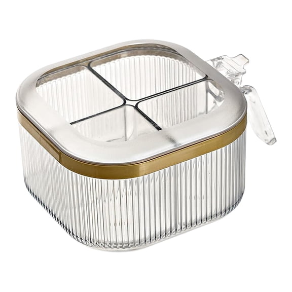 jicheng Seasoning Organizer Box Multifunctional 4 Compartment for Kitchen Home