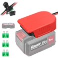 thumbnail image 1 of Adaptateur de Roues Motorisées pour Batterie Bauer 20V, Adaptateur Bricolage pour Batterie Bauer 20V, Kit de Conversion de Centrale Électrique avec Fusibles, Bornes, Fil 14AWG, Convertisseur pour Jouets de Voiture Rc, Robotique, Camion Rc, 1 of 8