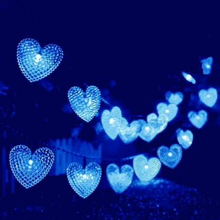 

ZAGHNRENJ Solar Heart String Lights 15.7ft 20LED 8 Modes Solar Fairy Lights Waterproof Heart Hanging Lights Outdoor Atmosphere Lights For Gardens Lawn Patio Festival Wedding Party Decoration ABM-1383