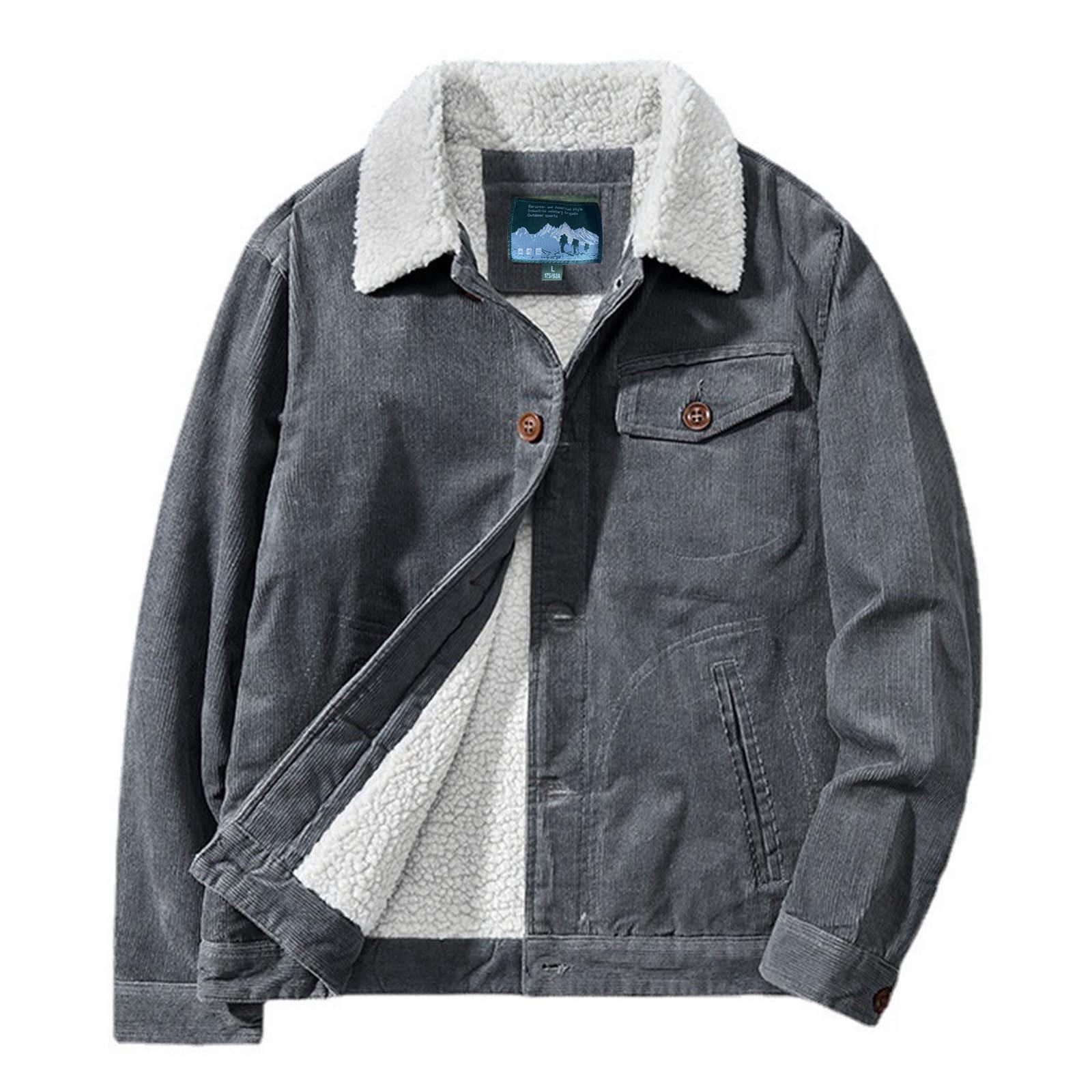 Lyinloo Men's Winter Thickened Corduroy 