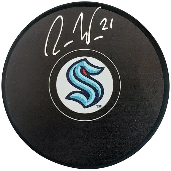 Alexander Wennberg Autographed Official Seattle Kraken Logo Hockey Puck Fanatics Holo 200858