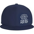 thumbnail image 3 of Wikjxiz My Favorite People Call Me Pop Pop Hats for Men Women Adjustable Flat Bill Brim Trucker Hats, 3 of 8