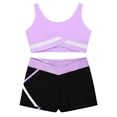 thumbnail image 3 of vastwit Kids Girls Gymnastics Outfit Tracksuit Training Tank Tops Dance Bra and Yoga Shorts Ballet Light Purple 12, 3 of 7