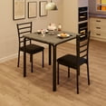 thumbnail image 5 of IdealHouse Dining Table Set for 2, Kitchen Table and Chairs, Square Wooden Tabletop Dining Room Table Set with 2 Upholstered Chairs, 3 Piece Dining Table Set for Small Spaces, Apartment, Grey, 5 of 13