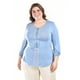 thumbnail image 1 of Blusa diseño bohemio Roman Fashion/ Tallas Extras, 246 (Azul claro) azul 38, 1 of 6