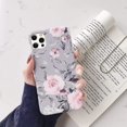 thumbnail image 5 of Compatible with iPhone 12 Pro Max Case with Purple Floral and Gray Leaves for Girls Woman Leaves with Flowers Pattern Soft TPU Protective for iPhone 12 Pro Max-Pink Flowers, 5 of 5