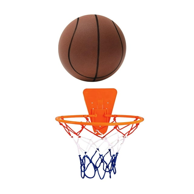 Almencla Silent Basketball with Hoop Portable No Noise Children Adult Toy Coffee Size 7