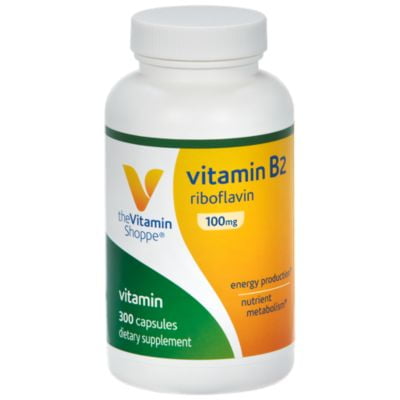 Vitamin B2 (Riboflavin) 100mg  Energy Production  Nutrient Metabolism Support Supplement, Essential B Vitamin  Once Daily, Gluten Free (300 Capsules) by The Vitamin