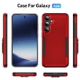 thumbnail image 4 of Dteck for Samsung Galaxy S24 Case, Full Body Heavy Duty Rugged Shockproof Protective Phone Cover with Tempered Glass Screen Protector and Camera Lens Cover,Red+Black, 4 of 7