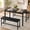 BLACK, variant on Dining Room Table Set for 4,43.3" Modern Kitchen Table Set with 2 Benches, Functional Dining Table Set with Metal Frame for Apartment Living Room Breakfast Nook Dinette Set,Grey