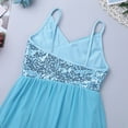 thumbnail image 5 of Haitryli Girls V-Neck Spaghetti Shoulder Straps Sequined Irregular Hem Latin Dance Lyrical Dress Light Blue 9-10, 5 of 7