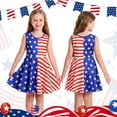 thumbnail image 6 of Benylion Girls 4th of July Dress Toddler American Flag Sundress Kids Patriotic Outfit for 6-7 Years, 6 of 7