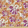 thumbnail image 2 of Ambesonne Floral Fabric by the Yard Upholstery, Hand Drawn Flowers, 10 Yards, Burnt Sienna Magenta, 2 of 5