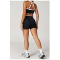 thumbnail image 2 of AEXTO Two Piece Color Block Womens Workout Sets Cross Back Tank Top Matching High Waist Leggings Shorts Sets Gym Outfits Activewear, 2 of 5