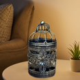 thumbnail image 4 of Small Metal Hanging Candle Holder Decorative Candle Lantern Vintage Tabletop Lantern Centerpiece for indoor and outdoor Party C, 4 of 7