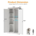 thumbnail image 4 of 72" H Farmhouse Storage Cabinet with Adjustable Shelves, Large Pantry Organize with 2 Barn Doors, Tall Freestanding Cabinet, White, 4 of 9