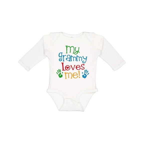 Inktastic My Grammy Loves Me Boys or Girls Long Sleeve Baby Bodysuit
