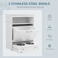 thumbnail image 4 of E-Western Pet Feeder Station & Storage Cabinet with Raised Dog Bowls, Hanger, White, Compact Pet Food & Water Organizer, MDF, 36.75" L x 20" W x 8.25" H, 4 of 8