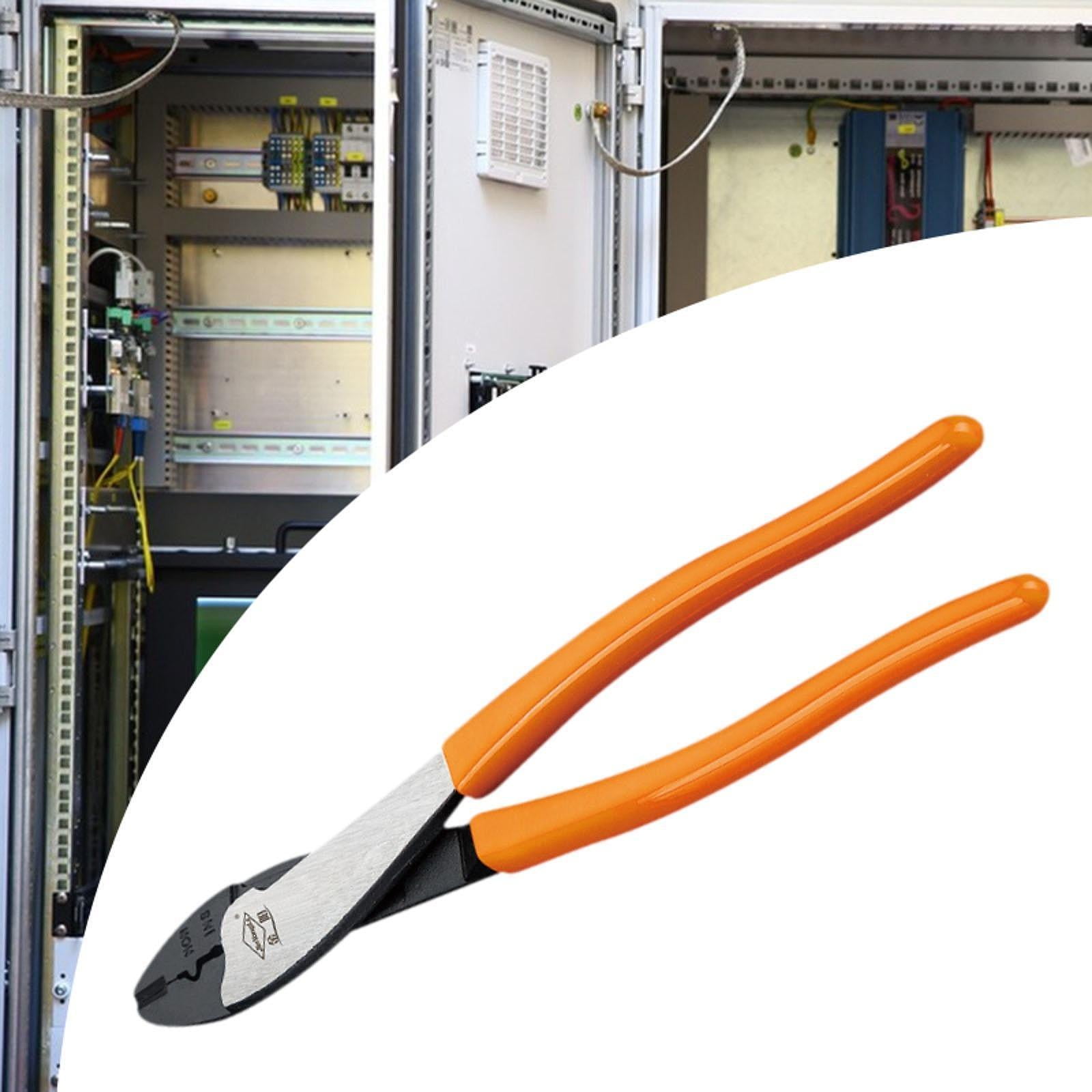 Bothyi Wire Crimper Electricians Pliers Comfortable Grip Wire Crimping Cutting Tool Orange