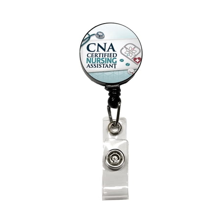 CNA Certified Nursing Assistant Medical Hospital Retractable Reel ID Badge Key Card Name Tag Holder with Clip