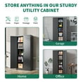 thumbnail image 5 of 72"H Metal Garage Storage Cabinet, Black Tool Steel Locking Cabinet with Doors and 4 Shelves, Tall Cabinets for Garage Storage Systems Lockable File Cabinet for Home Office, Classroom/Pantry, 5 of 16