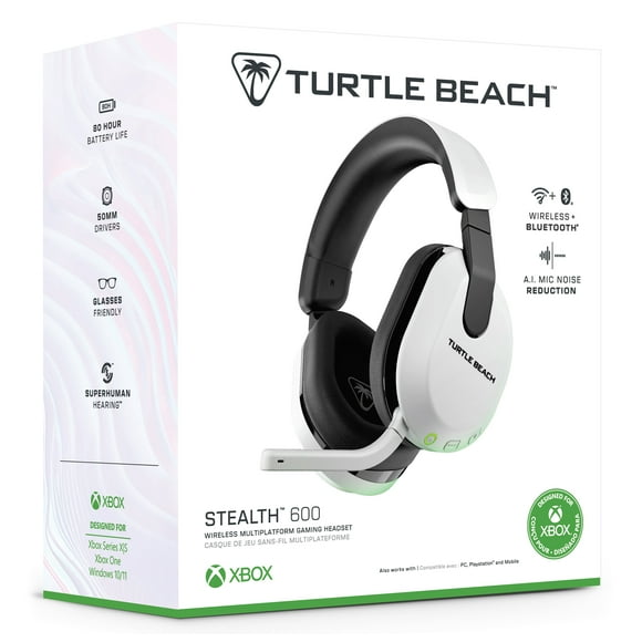 Turtle Beach® Stealth™ 600 – White for Xbox Series X|S, Xbox One, PC, PS5™, PS4™, & other Bluetooth® Equipped Mobile Devices
