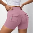 thumbnail image 2 of Women's High Waisted Yoga Shorts with Pockets Dressy 2026 Summer Elastic High Waisted Seamless Workout Lifting Gym Vacation Shorts, 2 of 5