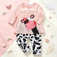 thumbnail image 2 of xaweyi Toddler Girls 2 Piece Cartoon Cow Outfit Set, Long Sleeve Print Top Cow Spotted Pants Soft Baby Clothing Set Size 6-9 Months, 2 of 9