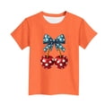 thumbnail image 5 of BRGZLK Girl's Independence Day T-Shirt Summer USA 250 Years Casual Round Neck Tops Cute Cherry Print 4th of July Short Sleeve Trendy T-Shirt Holiday Tee Orange 9-10 Years, 5 of 6