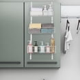 thumbnail image 5 of Over The Door Hanging Organizer Rack with 3 Mesh Baskets 5 Hooks, White, 5 of 7