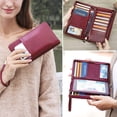 thumbnail image 2 of Contact's Passport Wallet for Travel , Leather Passport Holder For Family RFID Blocking Fit up 4 Passports （Red), 2 of 7