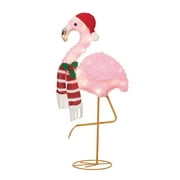 Holiday Time 32" Light-Up Fluffy Christmas Flamingo with 35 Clear Incandescent Lights