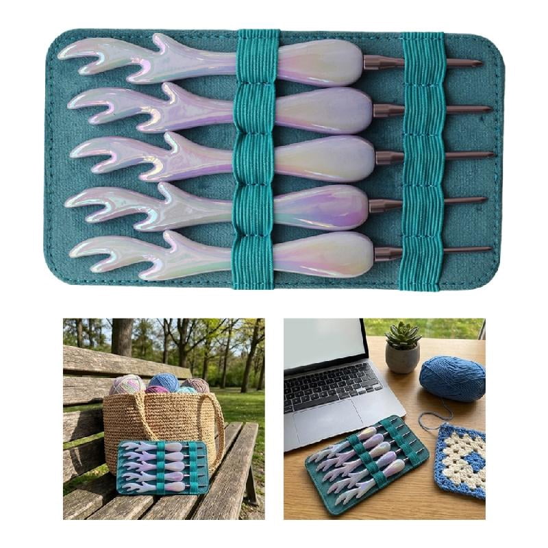 Acrylic Crochet Hook Set With Large Ergonomic Handle For Crafting