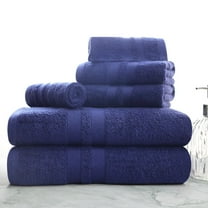 BNM Ultra-Soft Cotton 6 Piece Assorted Towel Set, Navy Blue
