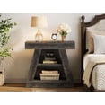 thumbnail image 4 of Finmind 3-Tier End Table, Modern Side Table with Storage Shelf, 26.8" Black Nightstand, 4 of 7