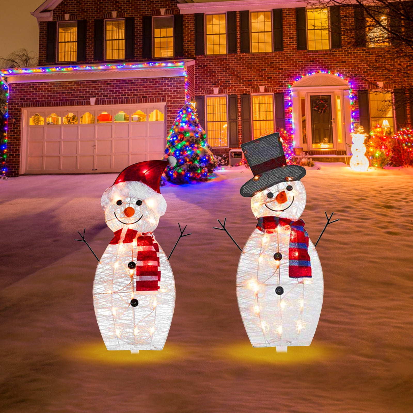 Piquet De Renne De Noël - Décoration De Jardin Avec Motif De Maison De