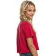 thumbnail image 2 of Women's Ideal Crop Top Round Neck Short Sleeve T-Shirt, Red, Large, 2 of 7
