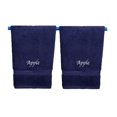 thumbnail image 1 of Liberty21 Monogrammed Personalized Name Hand Towels. Custom Embroidered Towels. Set of Two. (Blue), 1 of 4
