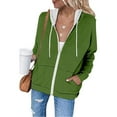 thumbnail image 4 of Xcmzpl Zip Up Hoodies for Women Plus Size Solid Color Hooded Sweatshirt Lightweight Sweater Tops Workout Long Sleeve Shirts Fall Fashion, 4 of 7