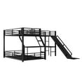 thumbnail image 4 of L-Shaped Twin over Full Bunk Bed with Twin Size Loft Bed, Metal Triple Bunk Bed with Slide and USB Ports, Space-saving and Noise-free Design, Black, 4 of 9