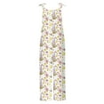 thumbnail image 5 of JURANMO Happy Easter Day Women's Jumpsuits Summer Cotton Linen Casual Sleeveless Rompers & Overalls Loose Fit Spaghetti Strap Wide Leg One Piece Pants Multicolor XXXL Daily Sales, 5 of 6