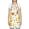 thumbnail image 3 of Easygdp Gnomes Bees Apron Waterdrop Resistant with 2 Pockets,Oil Resistant Cooking Kitchen Chef Apron for Women Men, 3 of 7