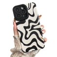 thumbnail image 1 of Sayoaho Diseñado Para Iphone 12 Pro Funda De Teléfono Suave De Piel Sintética Tpu Y Lindo Arte Ondulado Pintado Para Mujeres Y Niñas, Protector Delgado A Prueba De Golpes, Compatible Con Funda Para Ip, 1 of 5