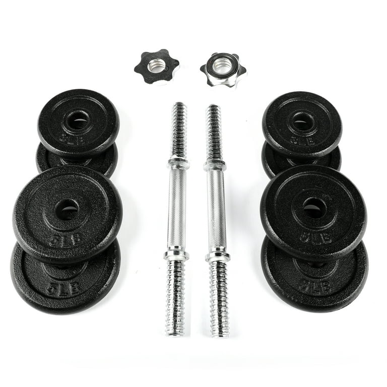PRCTZ 40lb Adjustable Dumbbell Set, Chrome & Black - Walmart.com